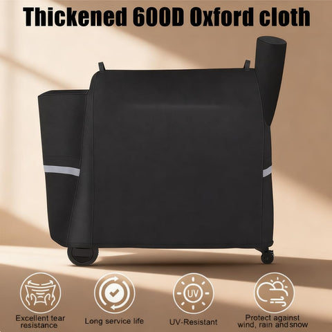 QuliMetal 600D fabric for durable, UV-resistant grilling protection.