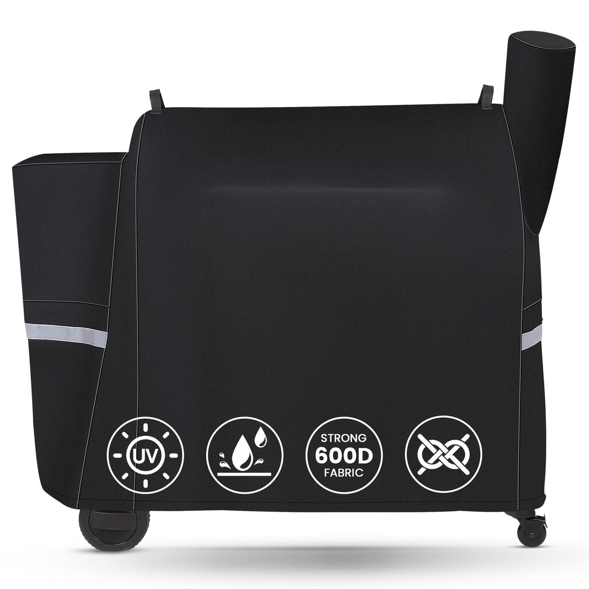QuliMetal Traeger Pro 34 front view with full-length weather protection.