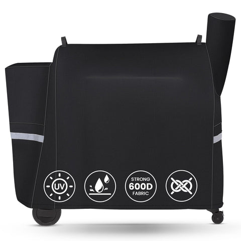 QuliMetal Traeger Pro 34 front view with full-length weather protection.