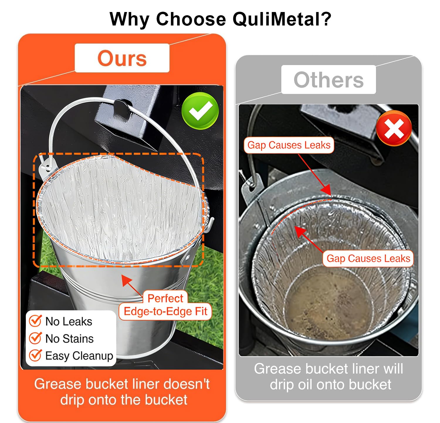 QuliMetal heat-resistant liners prevent leaks and simplify cleanup.