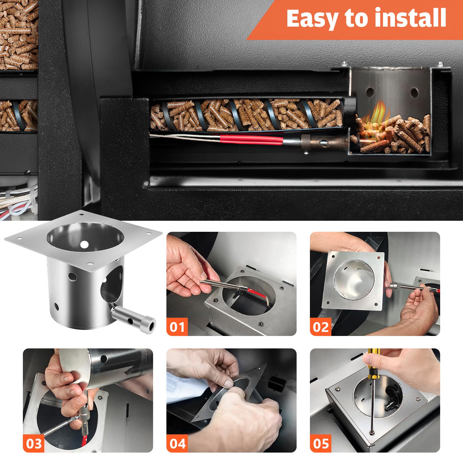 QuliMetal pellet grill replacement part compatible with Traeger and Pit Boss.