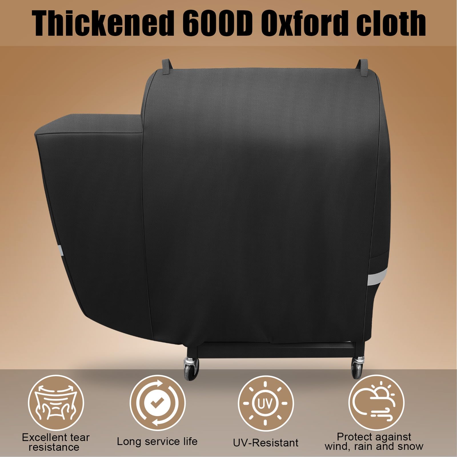 QuliMetal Recteq RT590 smoker cover shows UV fade resistance and durability.