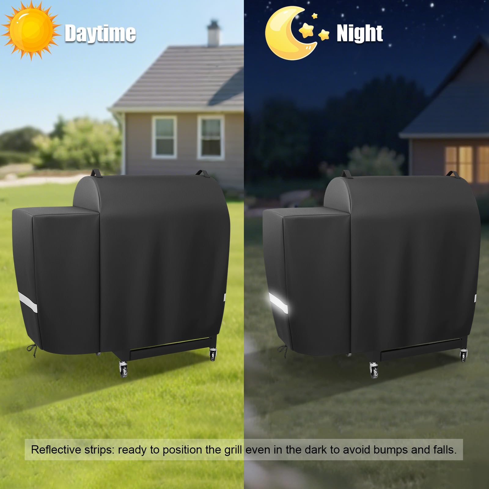 QuliMetal reflective tape improves nighttime visibility for outdoor grills.