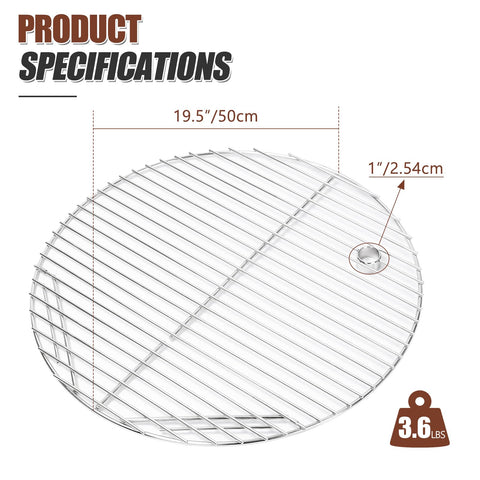 QuliMetal round grate stainless steel bars close-up highlighting even heat.