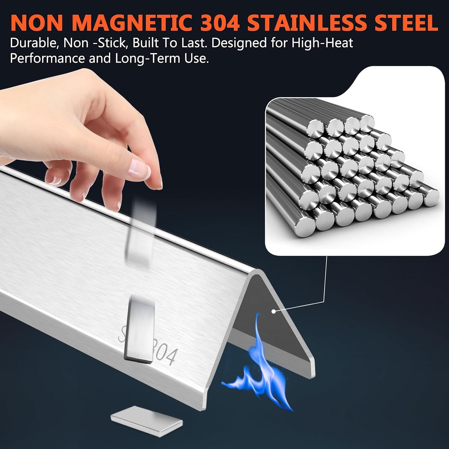 QuliMetal SUS304 flavorizer bars close-up shows corrosion-resistant surface