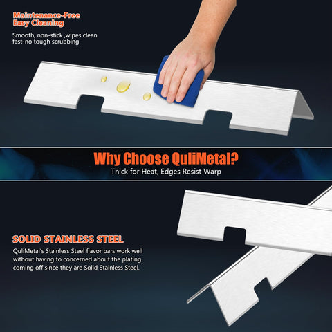 QuliMetal flavorizer bars with four notches enable better ventilation and flame control