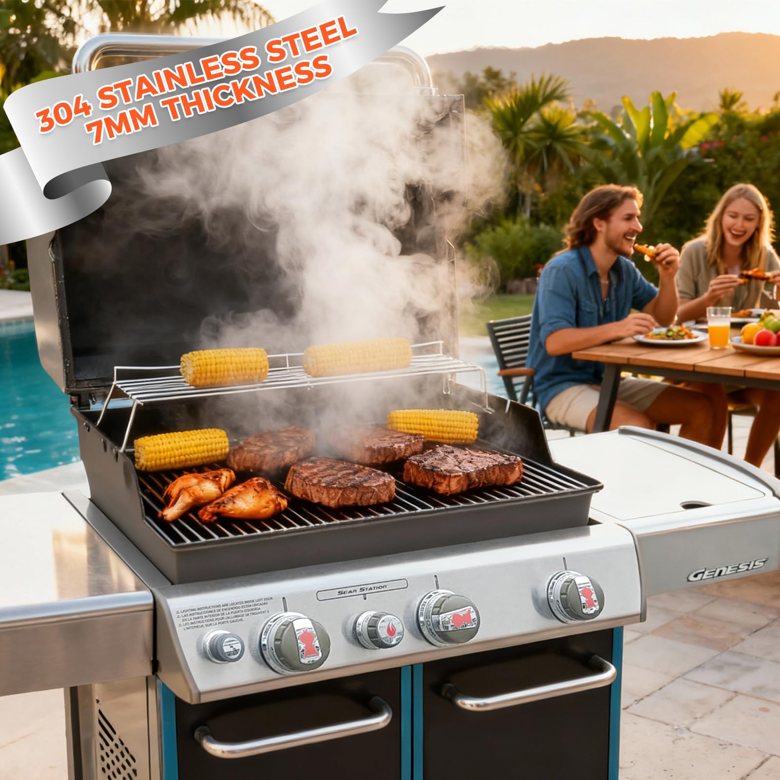 QuliMetal Genesis 300 grates resist chipping and flaking, simplifying post cook cleanup.