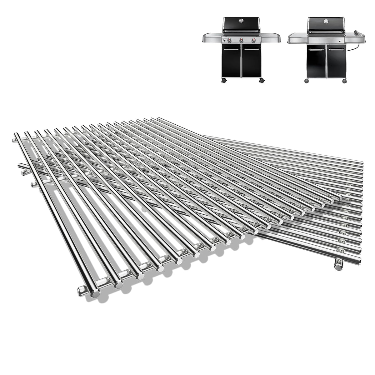 QuliMetal Weber Genesis 300 grates—19.5-inch length with durable 7mm SUS304 rods for lasting performance.