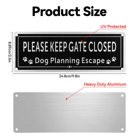 Qulkws rust-free aluminum gate sign maintains visibility in all weather.