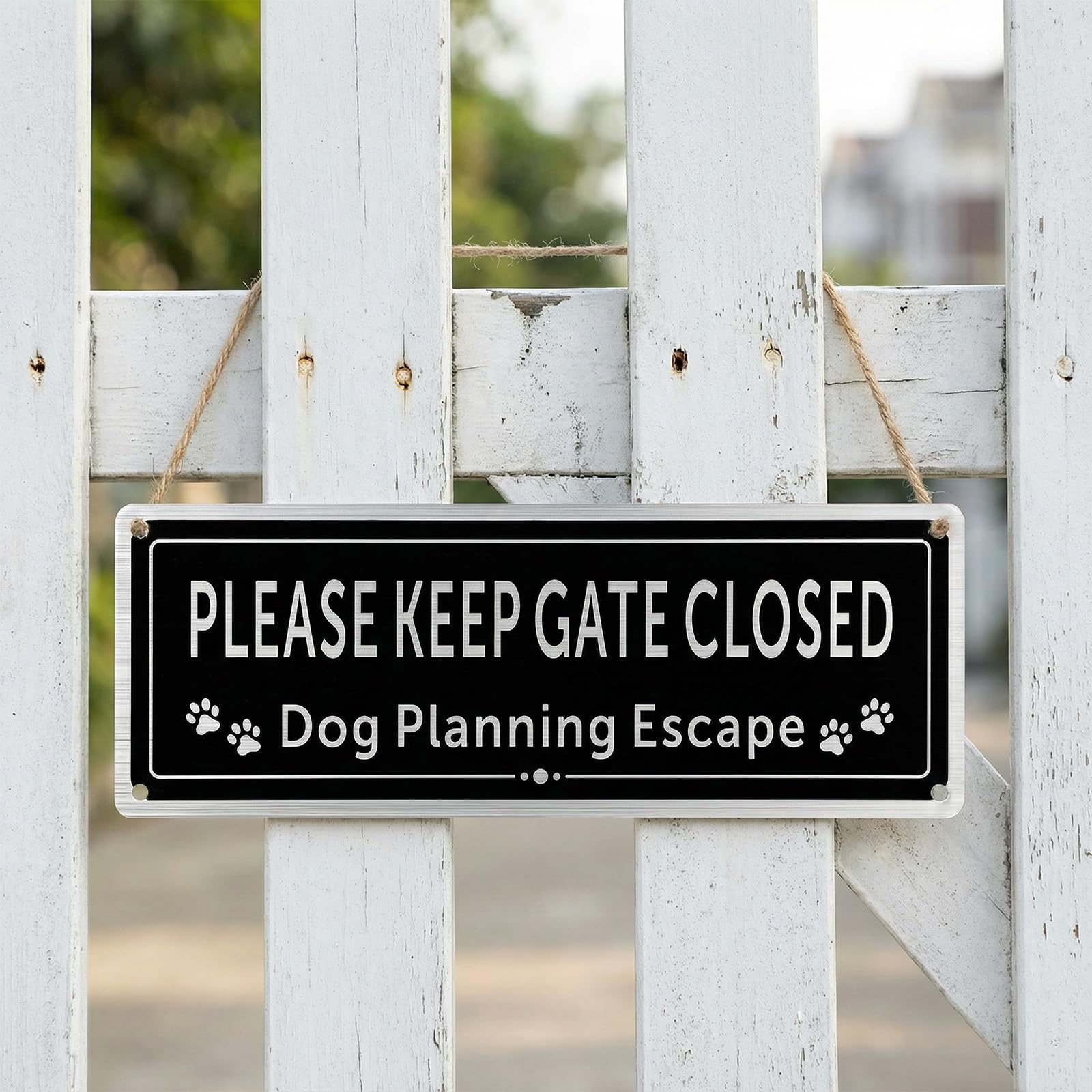Qulkws weather-resistant sign stays legible when mounted on fences.