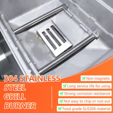 QuliMetal 304 stainless steel burner resists rust for long-lasting Weber Spirit performance.
