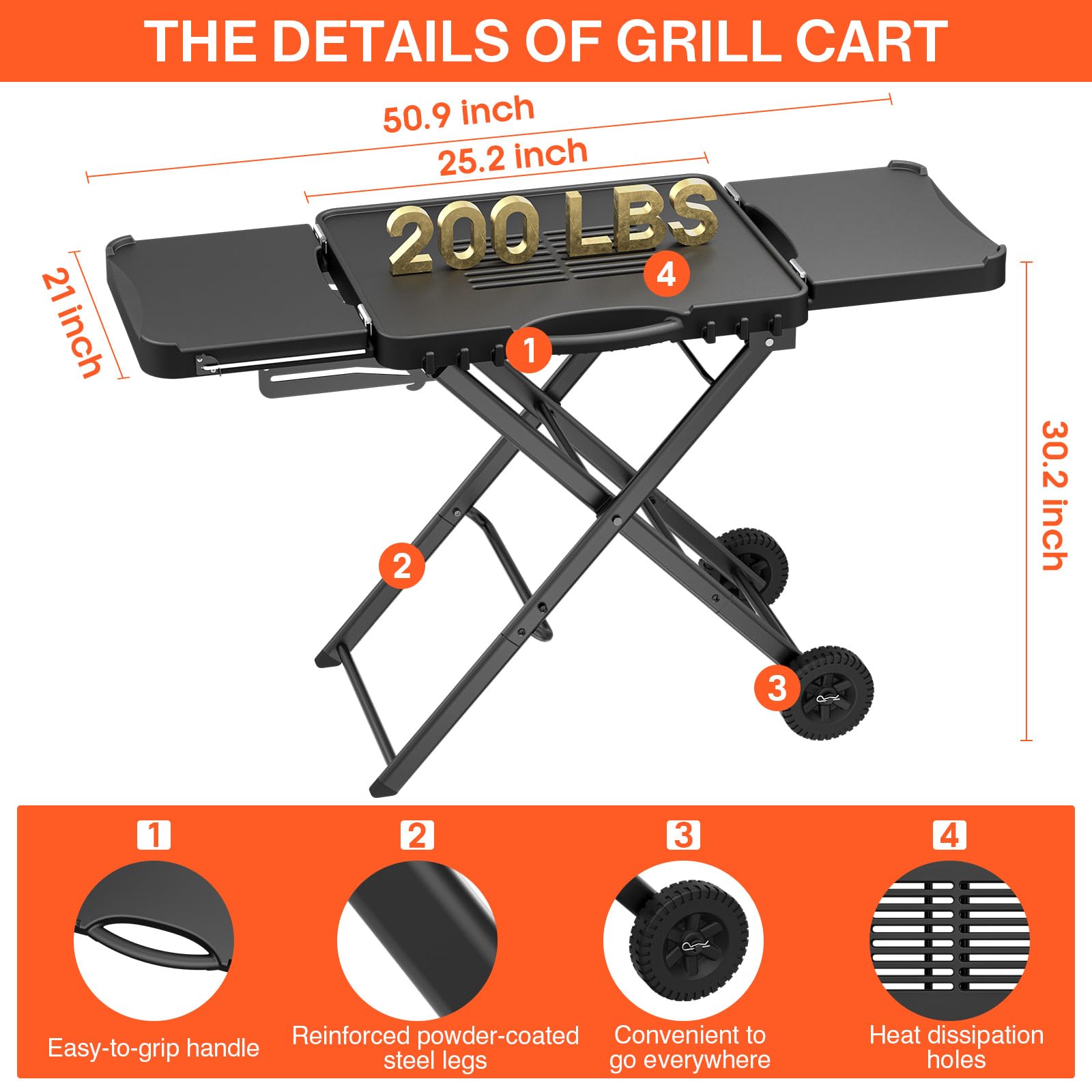 QuliMetal 51-inch table provides expansive workspace for plates and prep