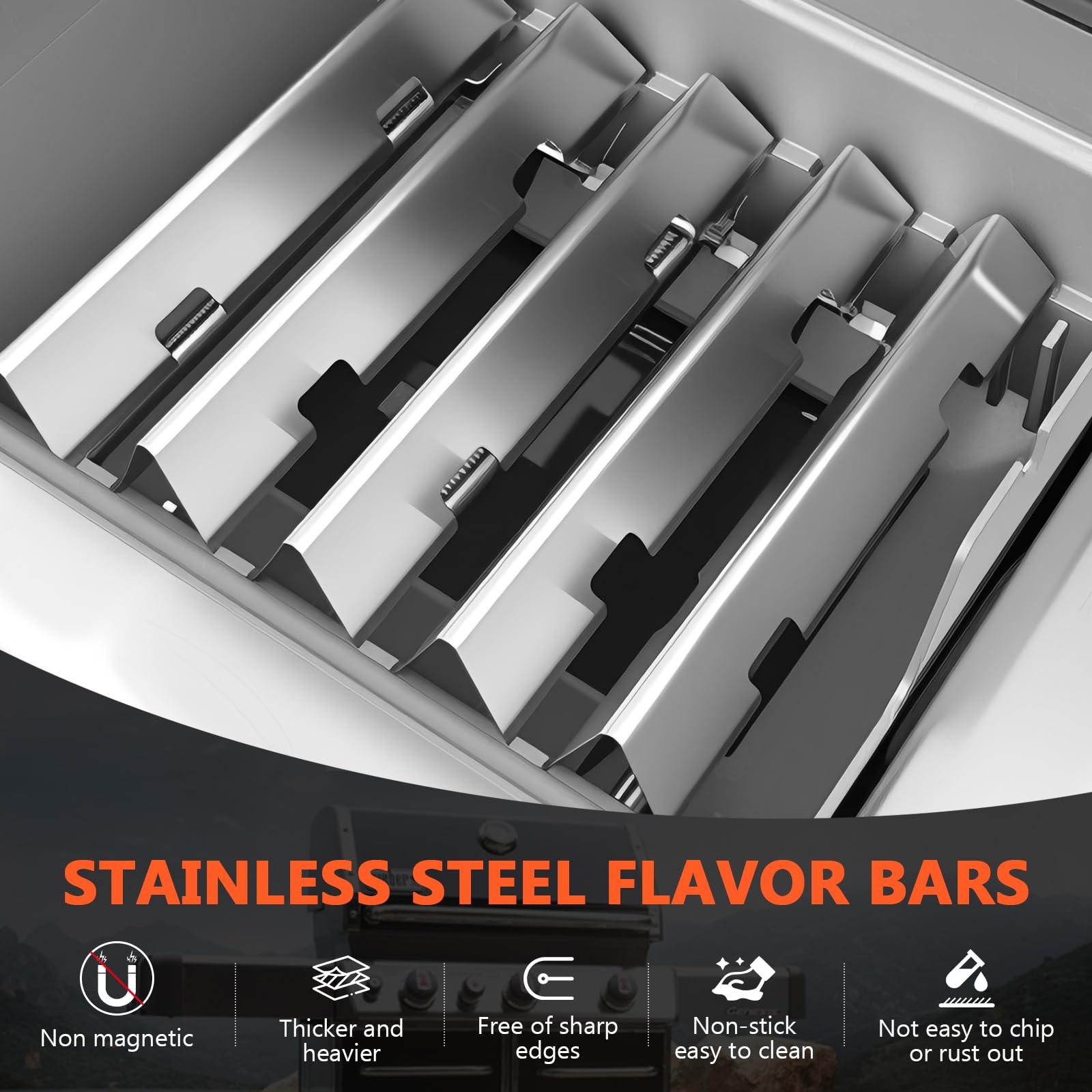 Even heat distribution with QuliMetal 7636 flavorizer bars for consistent grilling