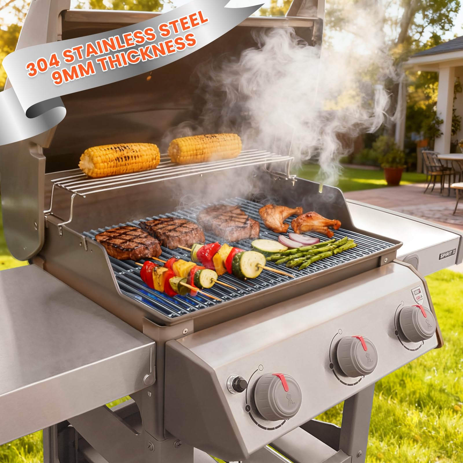 QuliMetal 9mm grill grates for Genesis Gold B C ensure durability and even sear marks