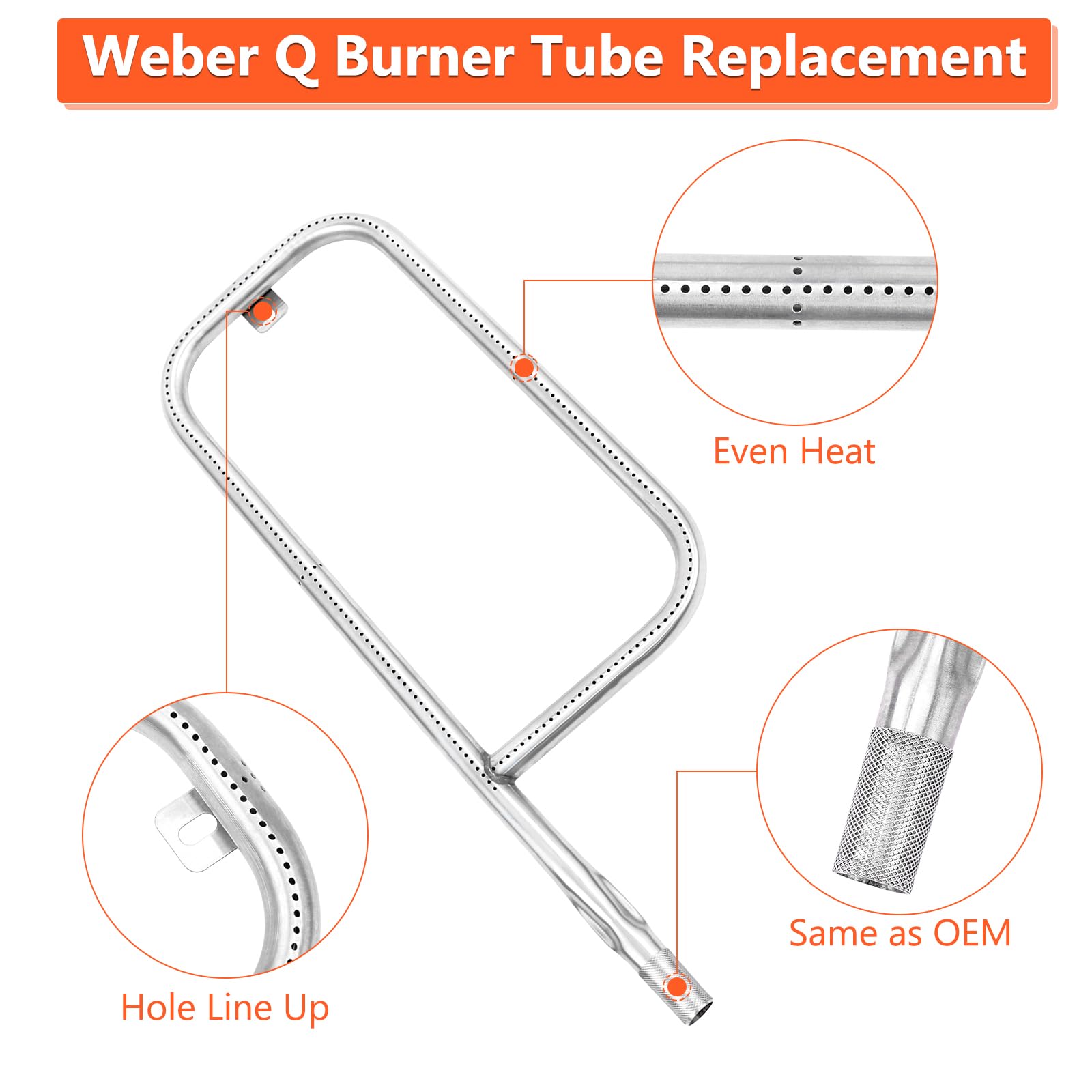 QuliMetal burner tube easy install with hardware included