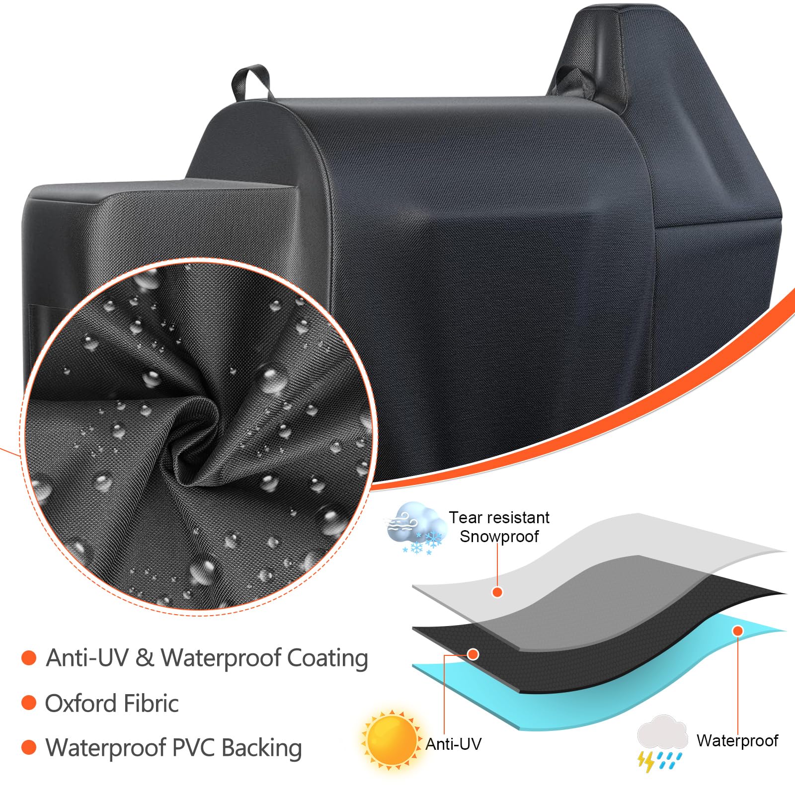 QuliMetal waterproof UV-protected grill cover on a smoky BBQ