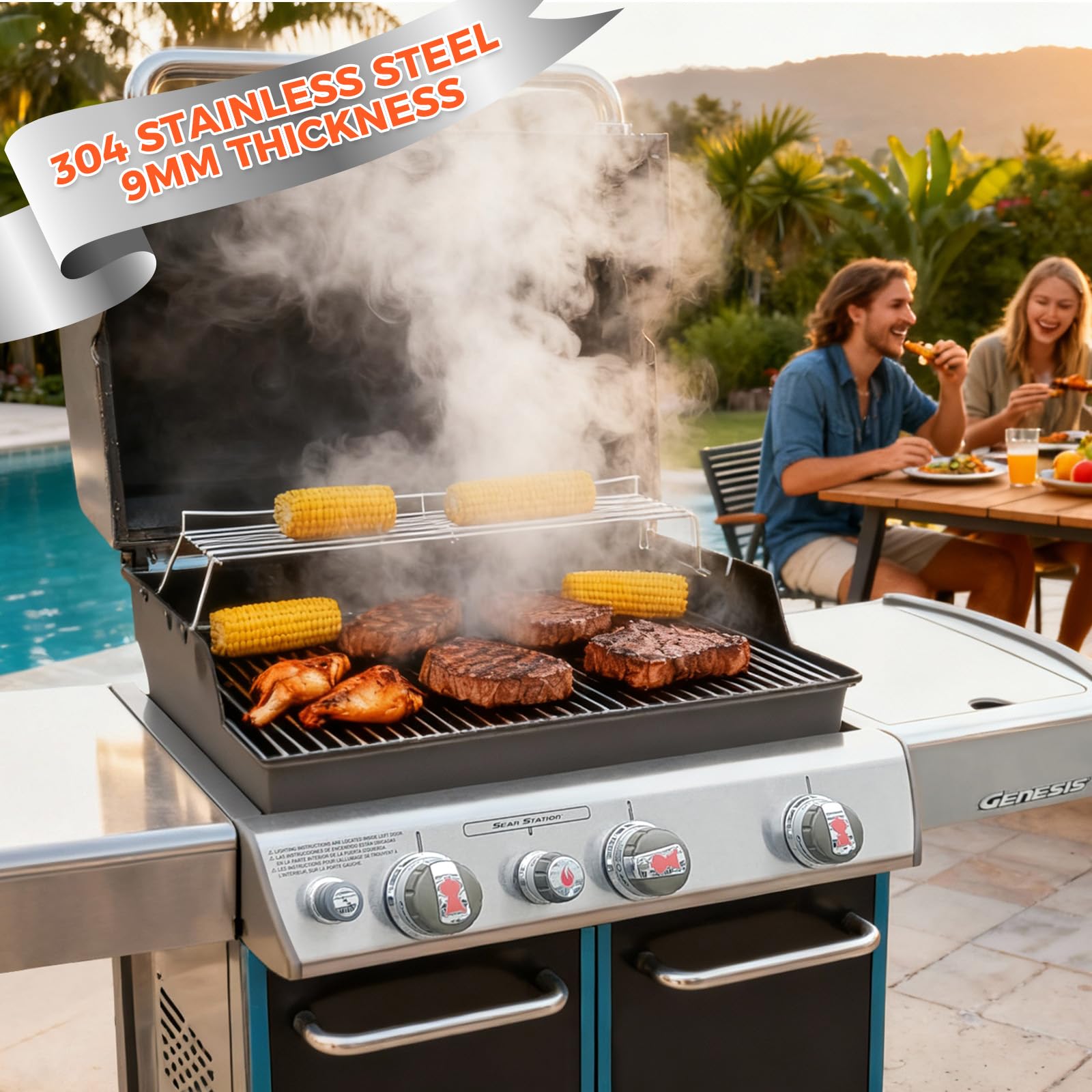 QuliMetal easy-clean stainless surface resists sticking and simplifies cleanup
