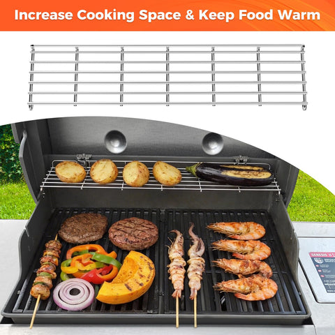 QuliMetal elevated design keeps food warm without overcooking during multitasking grilling.