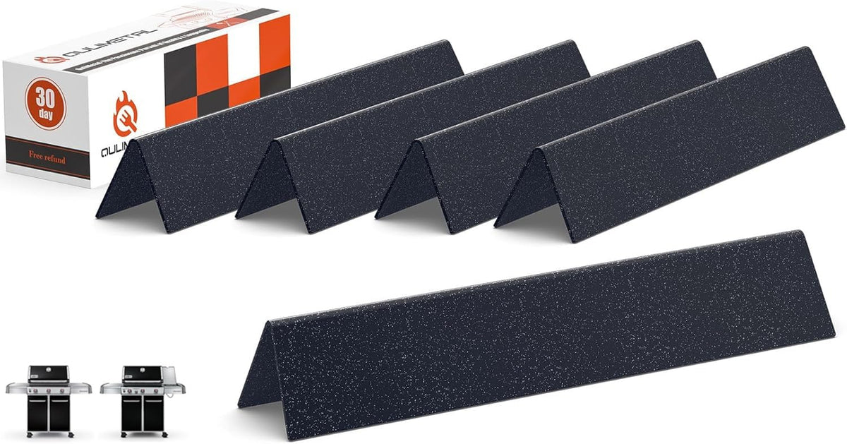 QuliMetal Genesis 300 flavorizer bars five-pack for front-control grills, durable and heat-distributing.