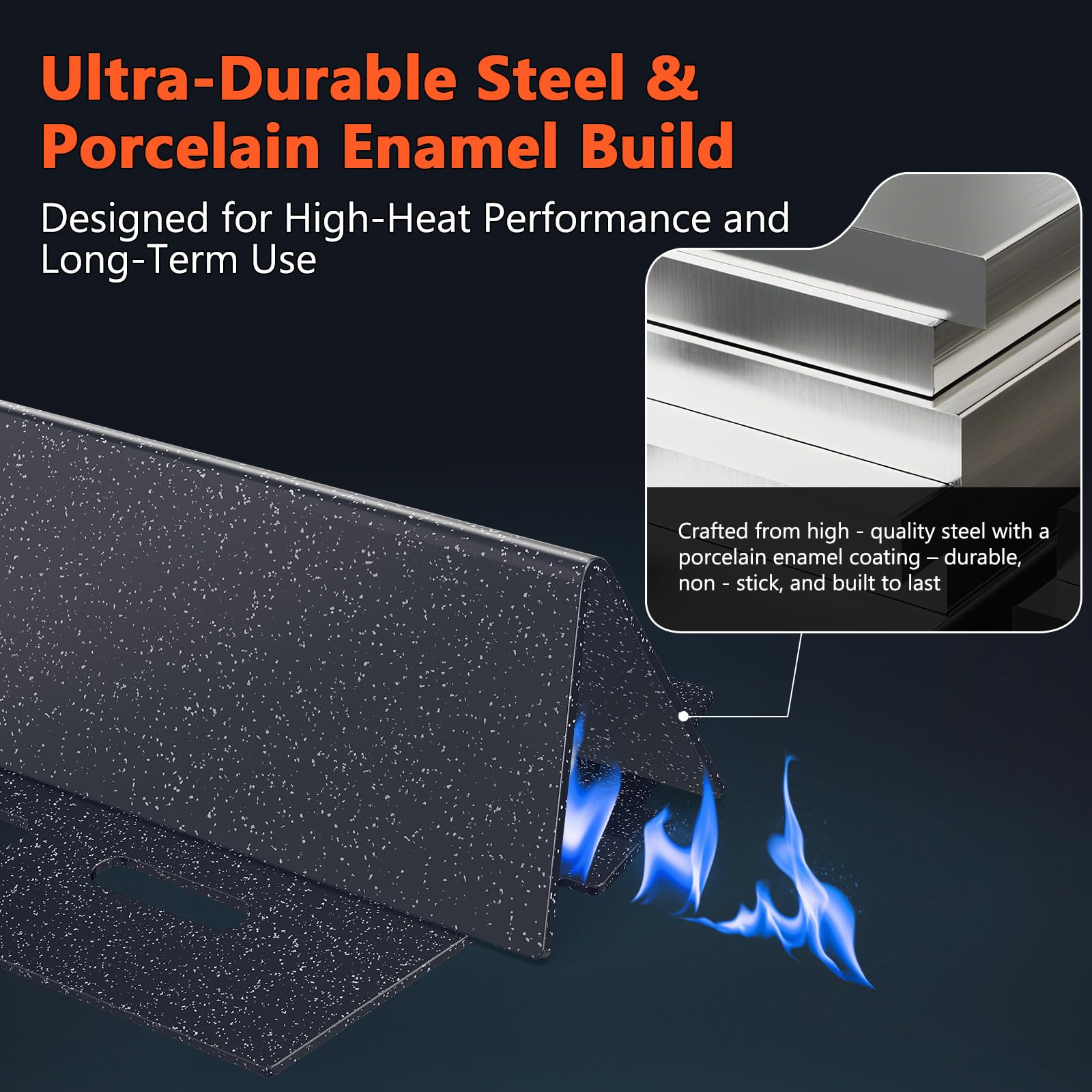 QuliMetal Genesis 300 heat deflectors top view protecting burners for even heat