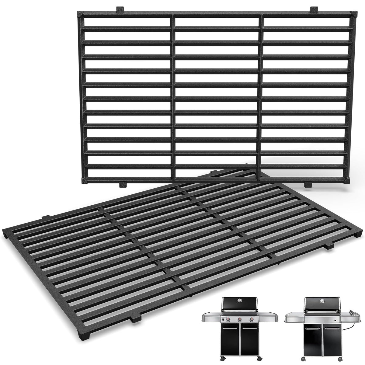 QuliMetal Genesis 300-series grill grate 19.5-inch enhances heat retention for even searing.