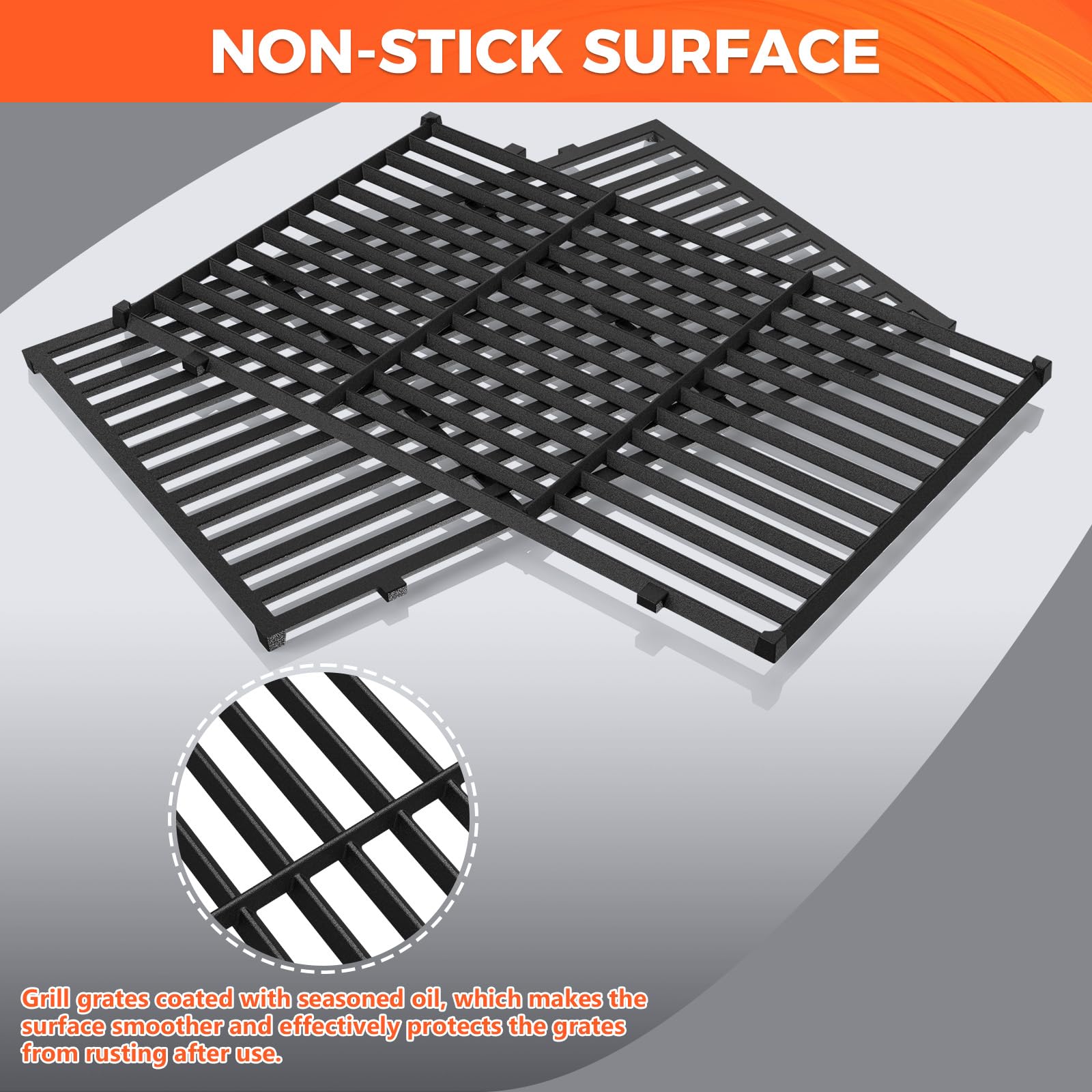QuliMetal cast iron replacement grate for Genesis 300-series ensures solid build quality.