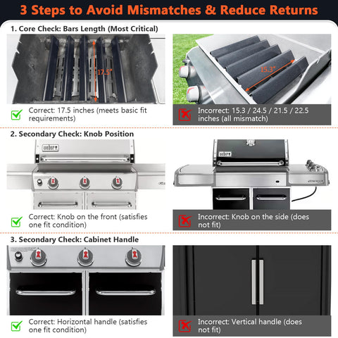 QuliMetal 5-piece replacement set for Weber Genesis 300 Series.