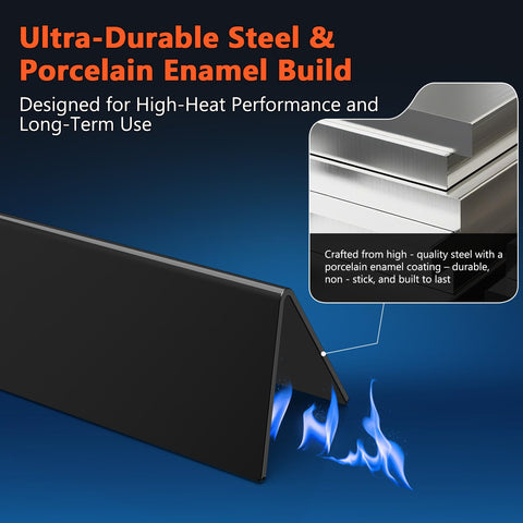 QuliMetal glossy black porcelain enamel finish enhances bar durability and appearance.