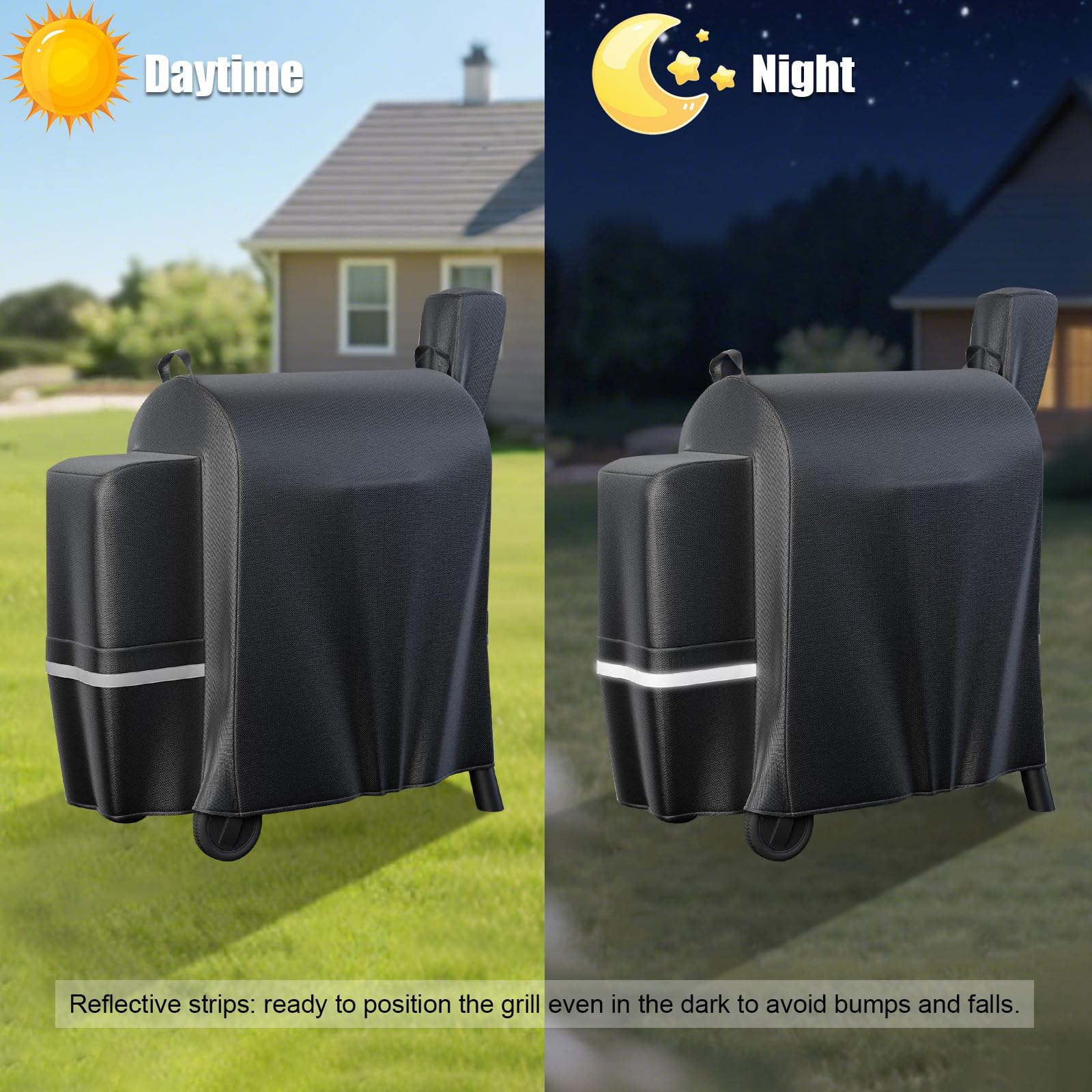 QuliMetal cover shows elastic drawstring for secure fit in high winds.