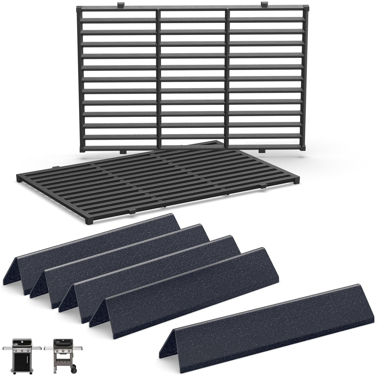 QuliMetal grill grates for Weber Spirit 300 series deliver even heat and easy cleaning.