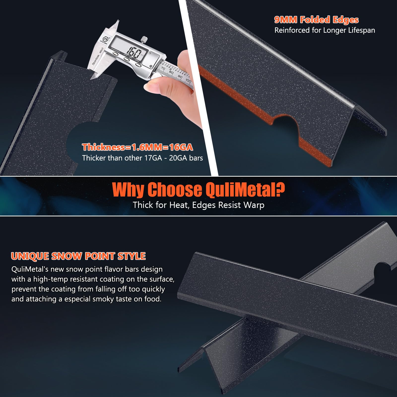 QuliMetal GS4 16GA steel construction for long-lasting grilling parts.