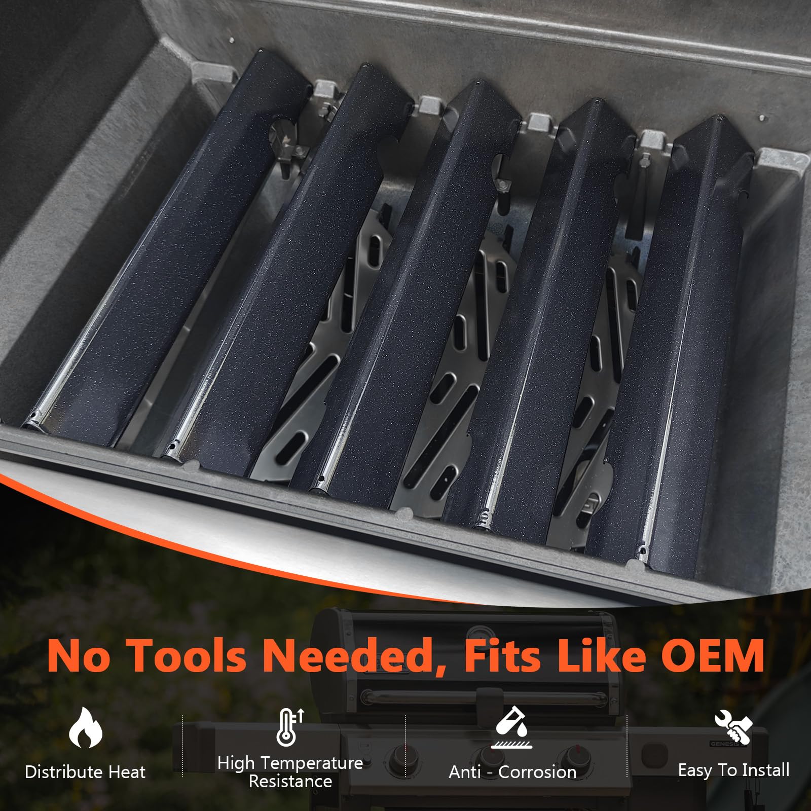 QuliMetal GS4 bars promote even heat distribution across the grill surface.