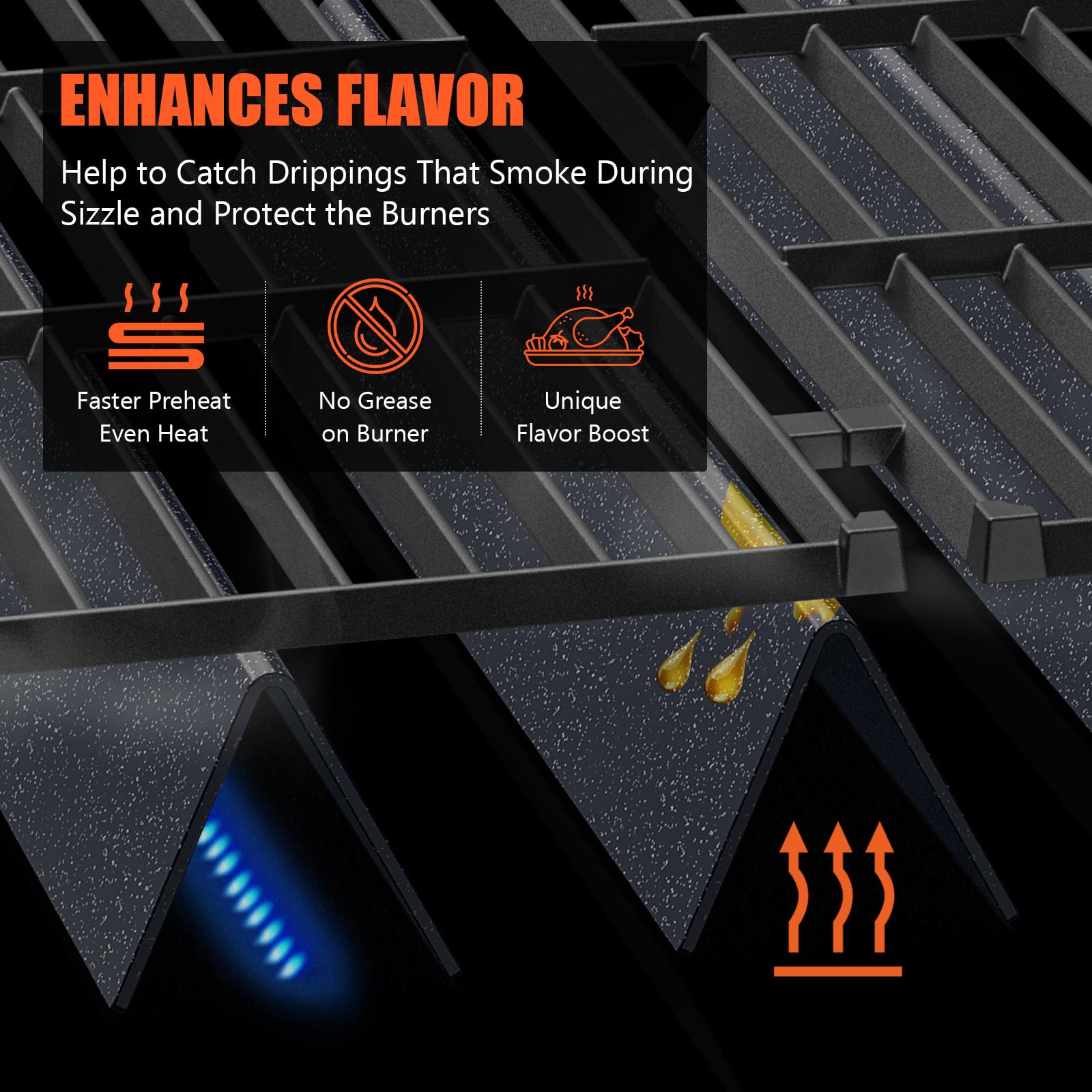 QuliMetal heavy-duty 16GA flavorizer bar boosts grill durability.