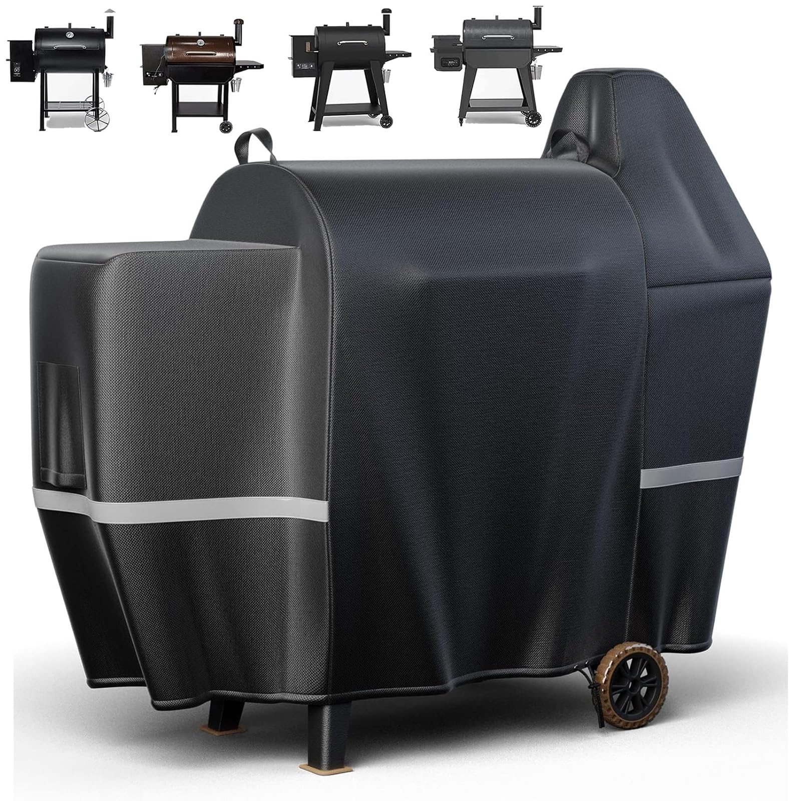QuliMetal Pit Boss 820 Deluxe cover shown on grill with rain protection