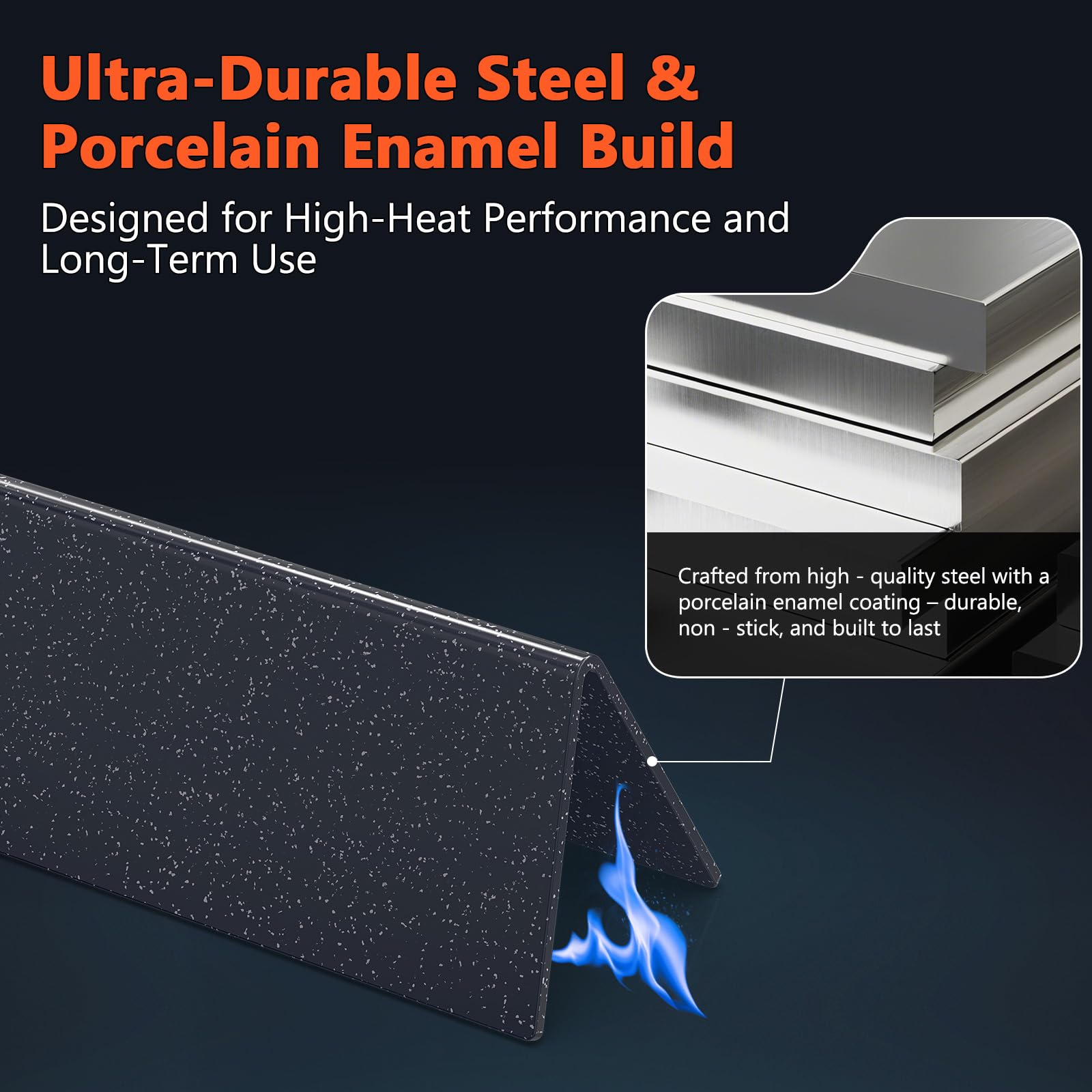 QuliMetal snow point coating flavorizer bar resists chipping for longevity.