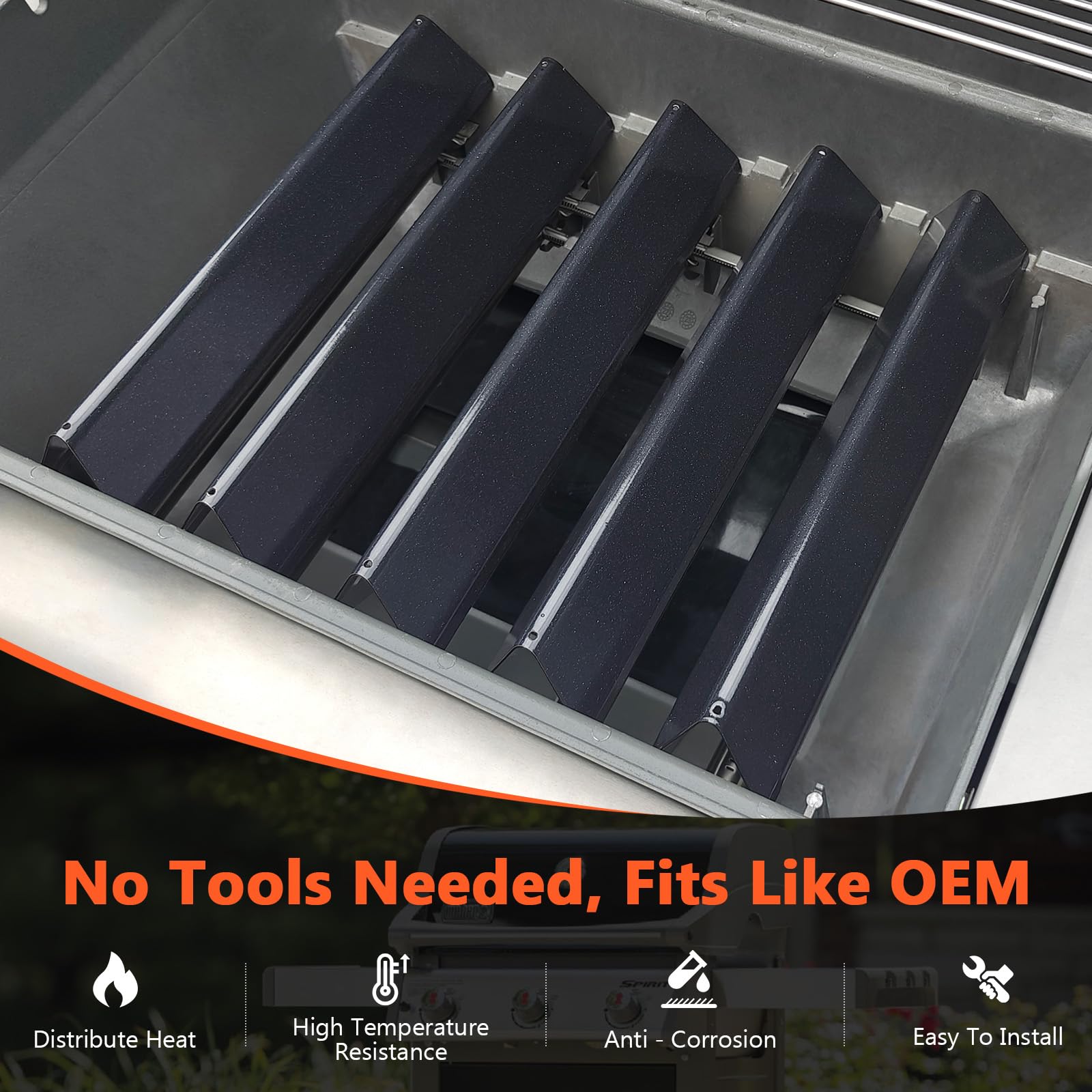 QuliMetal snow-point design flavorizer bars resist chipping while adding distinctive style.