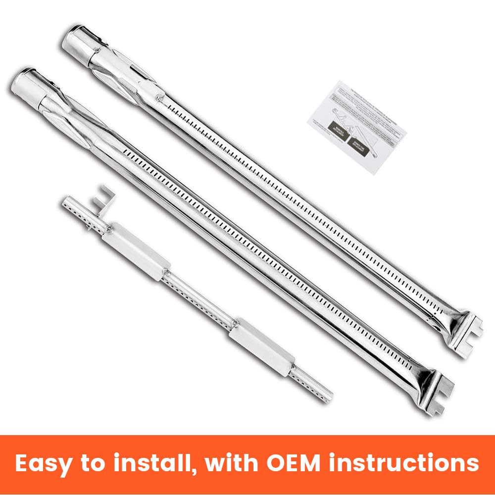 QuliMetal Spirit II 200-series burners for GS4 front-control Weber grills.