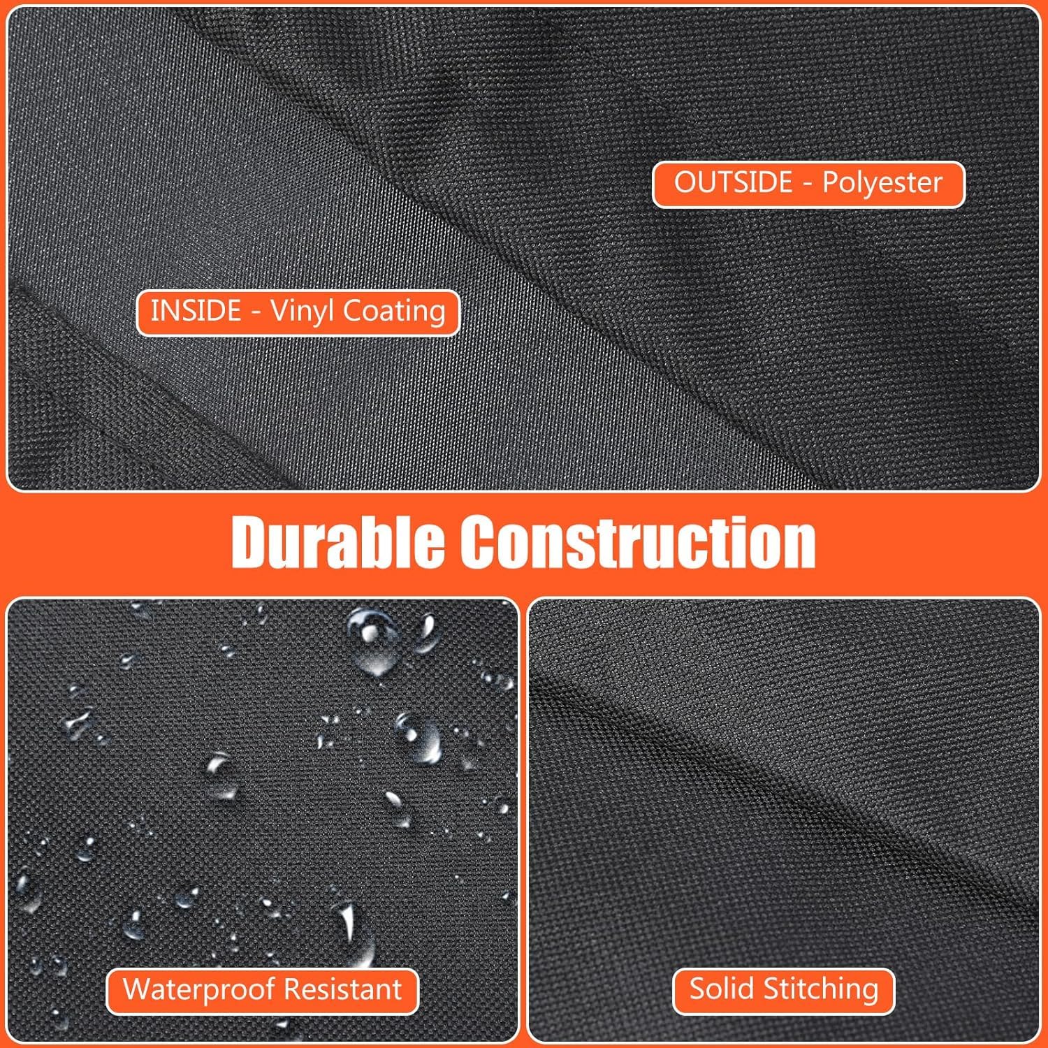 QuliMetal heavy-duty stitching on grill cover for durability