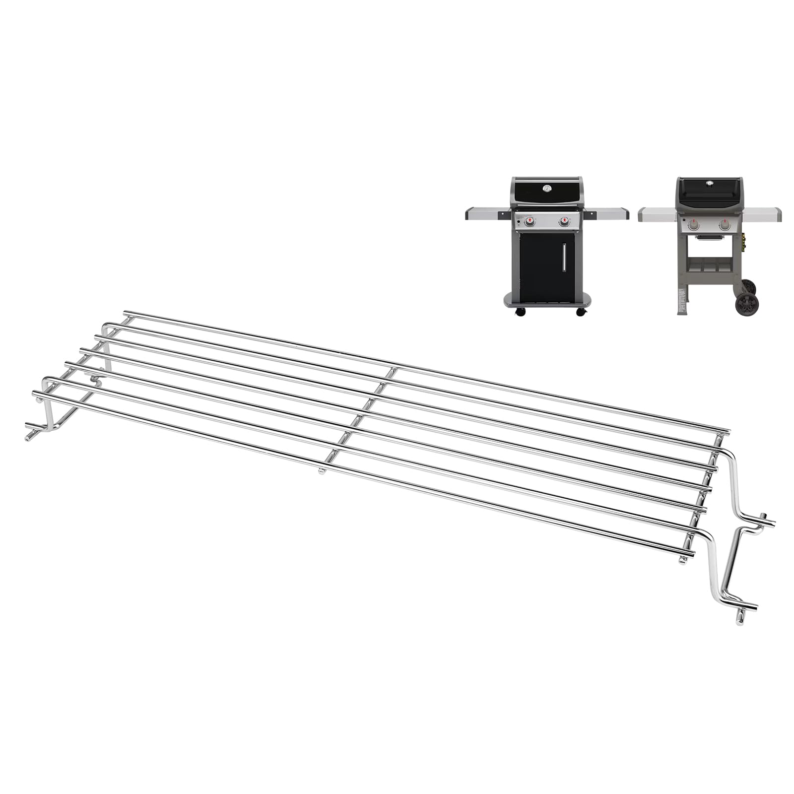 QuliMetal warming rack on Weber Spirit 200 front view adds extra warming space.