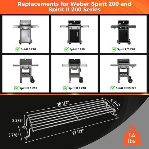 QuliMetal warming rack on Weber Spirit II 200 installed keeps cooked items warm.