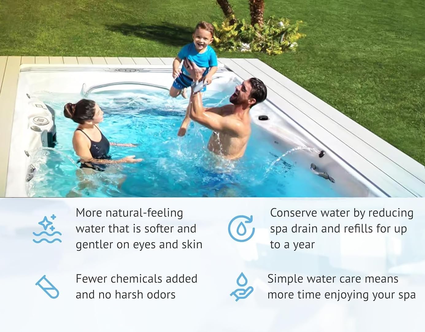 QULV 3-pack packaging for hot tubs up to 600 gallons.