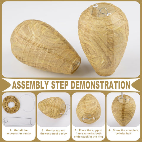 Qumenan durable paper-wasp nest decoy with stainless steel core.