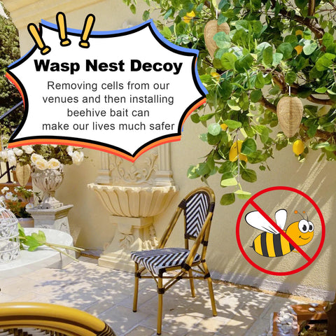 Qumenan hanging nest decoy for outdoor spaces and sheds.