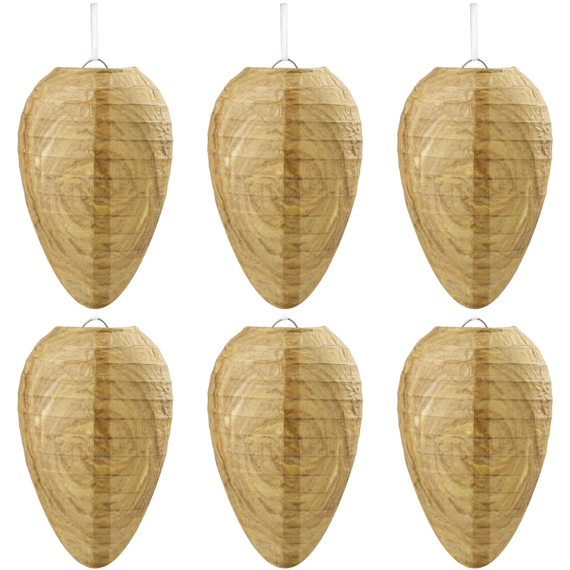 Qumenan mini wasp nest decoy in 4x6 inches deters wasps in outdoor spaces.