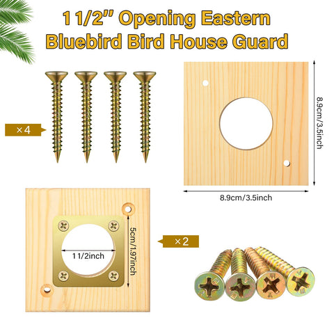 Qunclay bluebird house predator guard with screws enables quick installation.