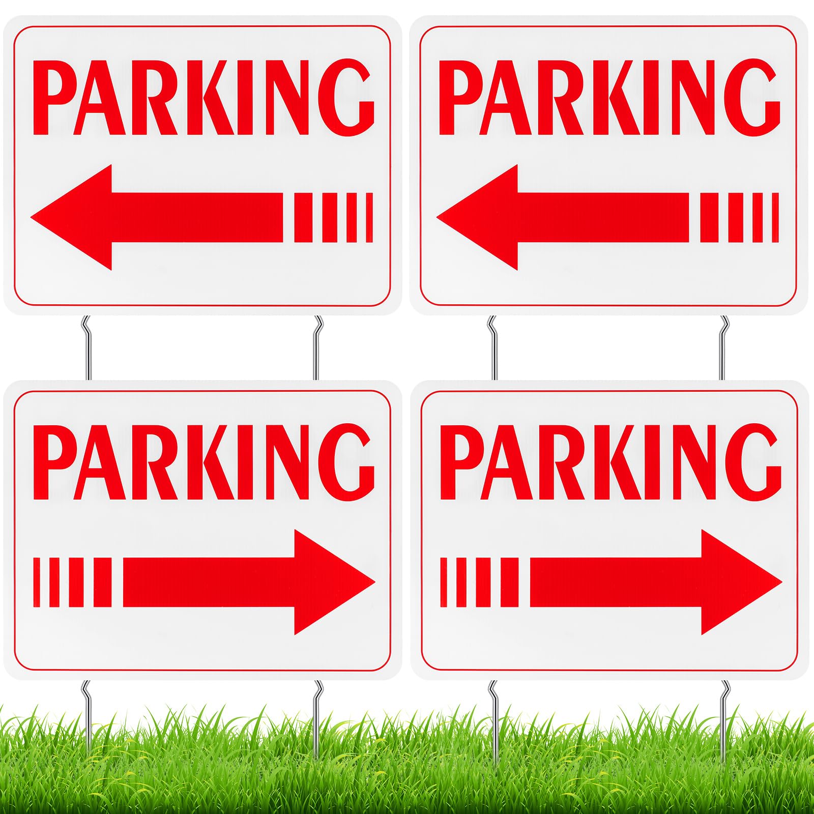 Qunclay event parking sign on stake, four-pack for quick outdoor setup.