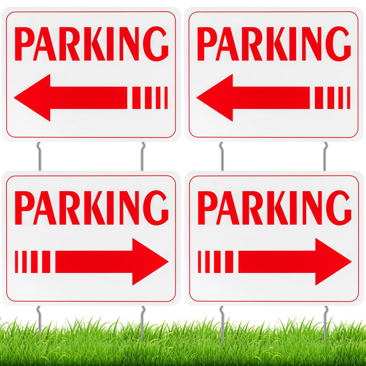 Qunclay event parking sign on stake, four-pack for quick outdoor setup.