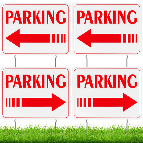 Qunclay event parking sign on stake, four-pack for quick outdoor setup.