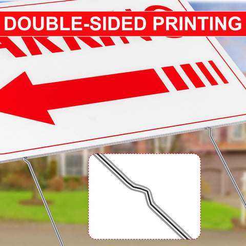 Qunclay metal stake provides stable ground insertion for signs.
