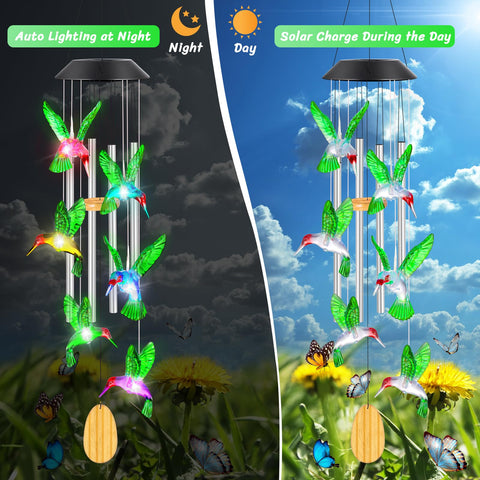 QUNPON rainproof wind chime withstands wet conditions outdoors.